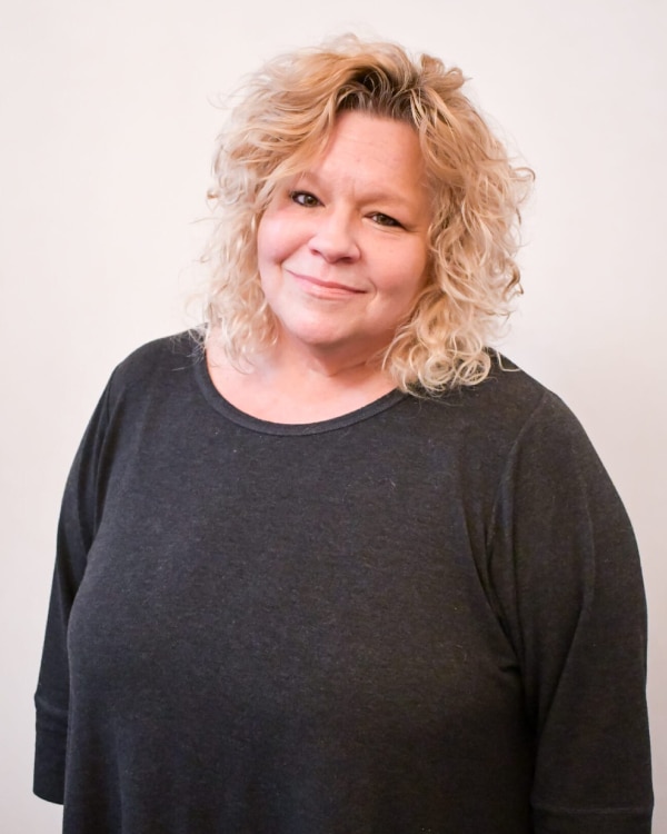 a person in a blue shirt